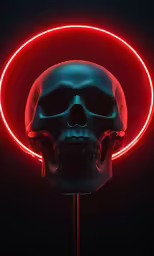 a human skull with a circle around it