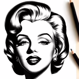 a drawing of a woman with her eyes closed and eyes closed