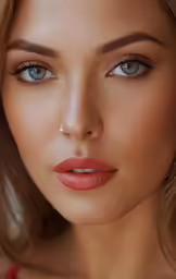 an attractive young lady with long blonde hair and blue eyes