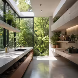 the kitchen is very big with lots of windows
