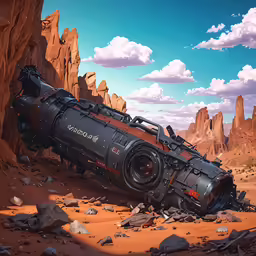 a very big truck in the middle of a desert