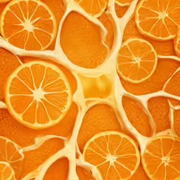 a close up of orange slices with an interesting look