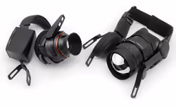 three cameras set up side by side
