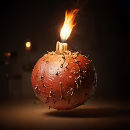a decorative pumpkin that has been placed on fire