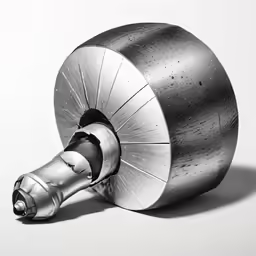 a hair dryer is shown on the floor in black and white