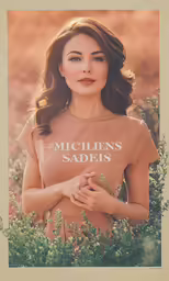 an attractive young woman wearing a t - shirt is posing in bushes