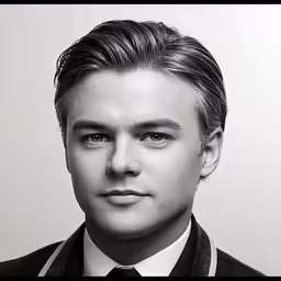a male wearing a black suit and white shirt