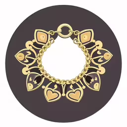 a circle with some hearts on it