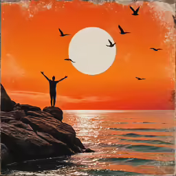 a man standing on top of a rock near the ocean