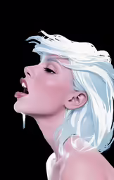 a girl with white hair is in profile