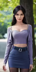 a very beautiful woman with a cropped top