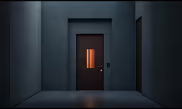 an image of a black door in a building