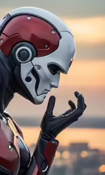 an image of a woman wearing a robot suit