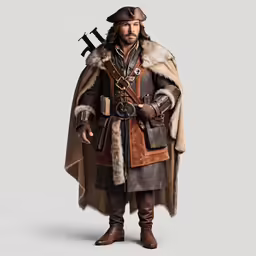 a man dressed in costume is standing