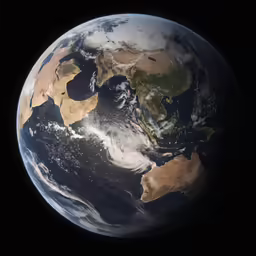 a view from space looking down on earth