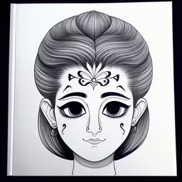 a drawing of a woman