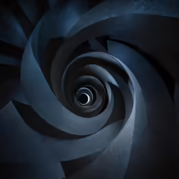 the image shows an abstract spiral design