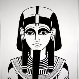 a drawing of the queen nefer