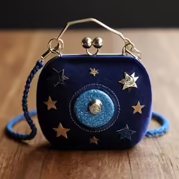 a blue and gold case with some small stars on it