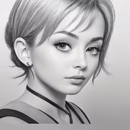 a woman with blond hair and a piercing on her ears