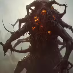 an evil character standing near the light in the dark