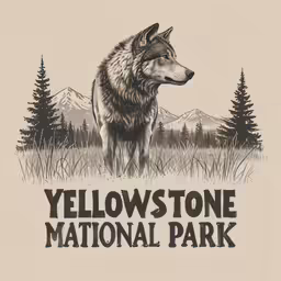 a sign with an image of a dog and trees