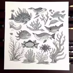 a drawing with black ink on white paper