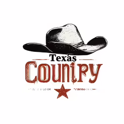 the logo for texas country featuring a cowboy hat