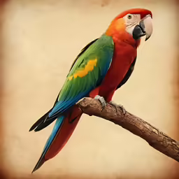 a close up of a parrot on a branch