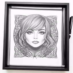 a black and white picture on the wall