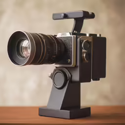 an old fashioned film camera on a table