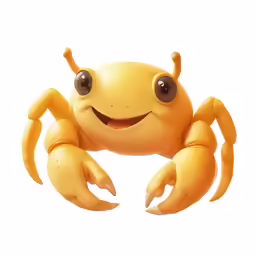 a close up of an orange crab with eyes