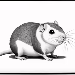a rat is shown in a black and white image