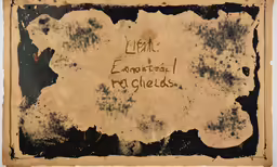 a piece of paper that says lost emotions to eyelashes