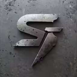 an elegant emblem for a brand in metal
