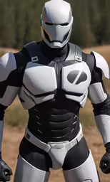 a person in a white and black costume