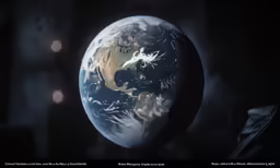 the world from space showing the night sky and the moon