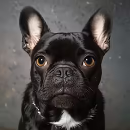 a cute little black dog looking at the camera