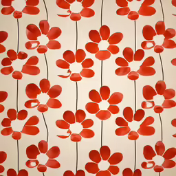 a very cute red pattern with flowers on it
