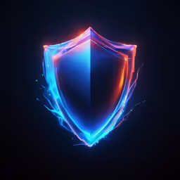 a glowing blue shield on the side of the screen
