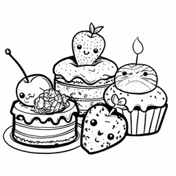 cupcakes and strawberrys coloring pages