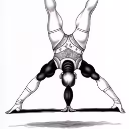a woman performing yoga exercises in black and white,this is a drawing of a woman doing yoga