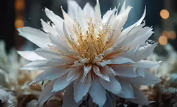 an all white flower is photographed for a closeup