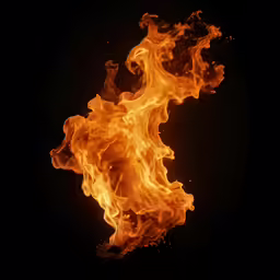 a dark background with a flame in the middle
