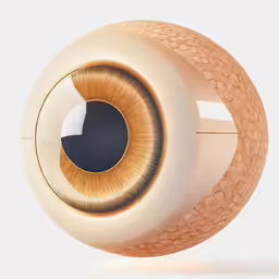a wooden object with an eye shaped object inside it