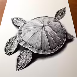 a drawing of a sea turtle