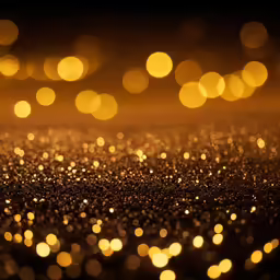 a black and gold photo of lights in the dark
