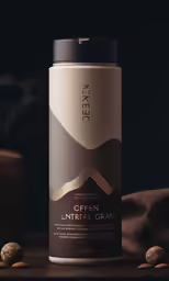 the energy energy drink has been opened and is next to nuts