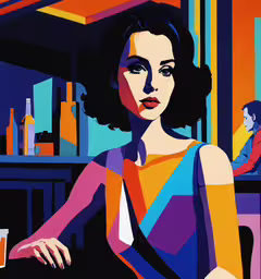 woman at bar painting - a picture of woman at bar fine art print,painting of a woman seated at a table with a bottle of beer