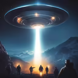 people look at a strange object in the air